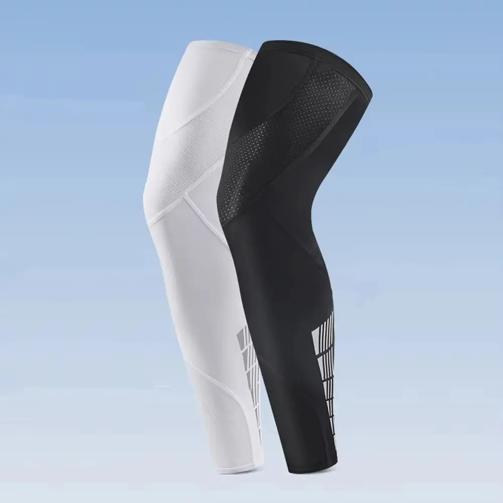 Anti-slip Compression Leg Sleeves Reflective Strip Silicone Strips Long Knee Sleeve Breathable Knee Pads Sports Leg Sleeves