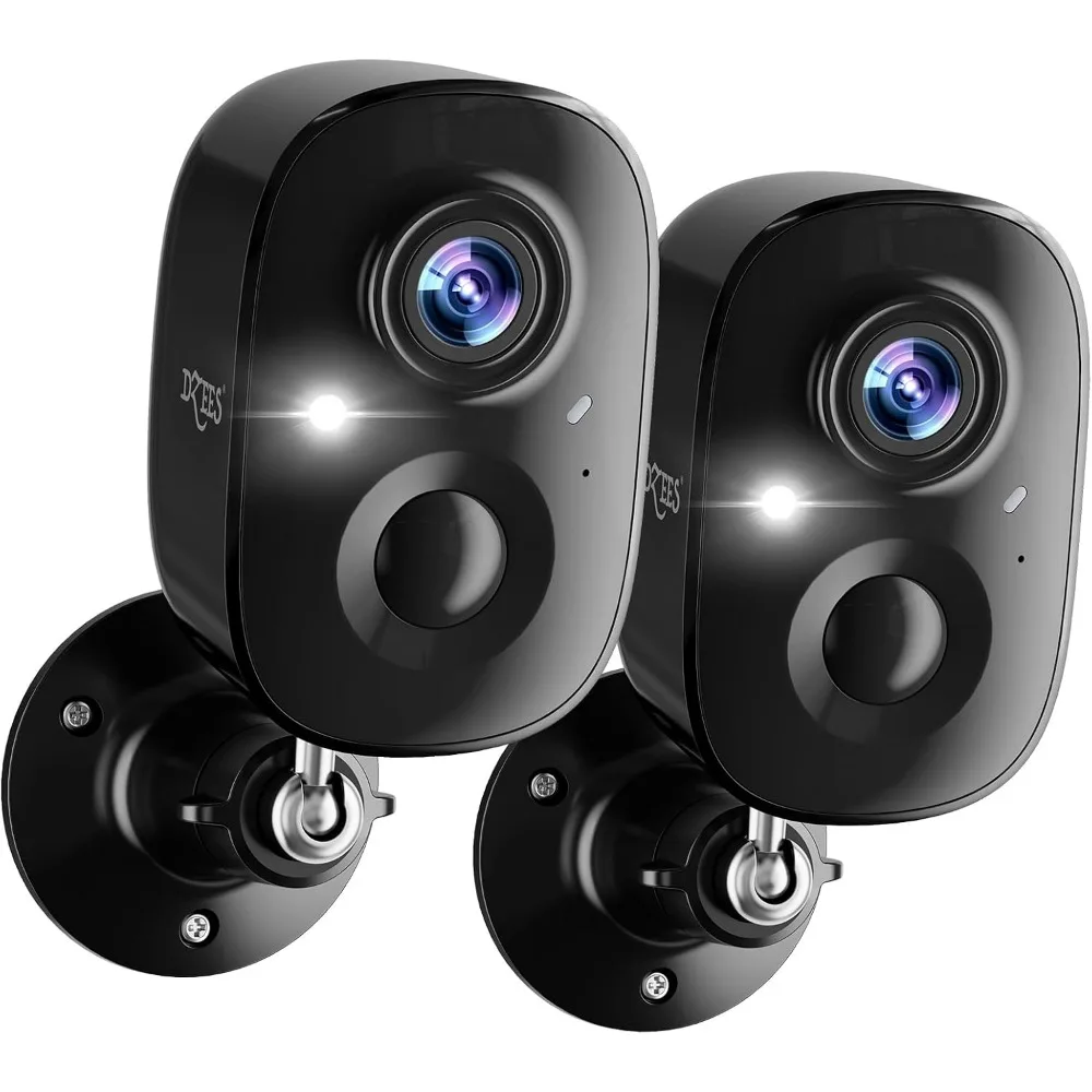 Indoor/Outdoor Wireless Security Cameras, 2-Pack | Night Vision, 2-Way Talk, AI Motion, Spotlight, Alarm, WiFi, Storage Options