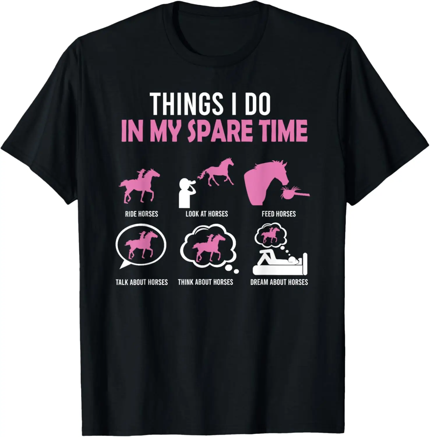 Camiseta de equestres cosas que hago en mi tiempo de repuesto para montar a caballo