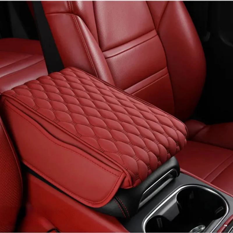 

Universal Embroider PU Leather Car Armrest Mat Pad Auto Seat Box Protection Cushion Hand Supports Accessories