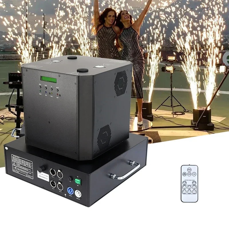 

Popular Wedding Cold Spark Machine Set Two Dual Head moving Event Stage Effect large Rotatable Fireworks Machine