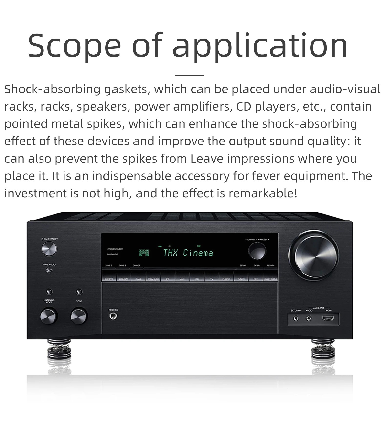 ATAUDIO HiFi Standfüße Audiophile Runde Federdämpfungspads HiFi-Füße Audio-Verstärker Stoßdämpfer-Füße Lautsprecherständer – Detail 2