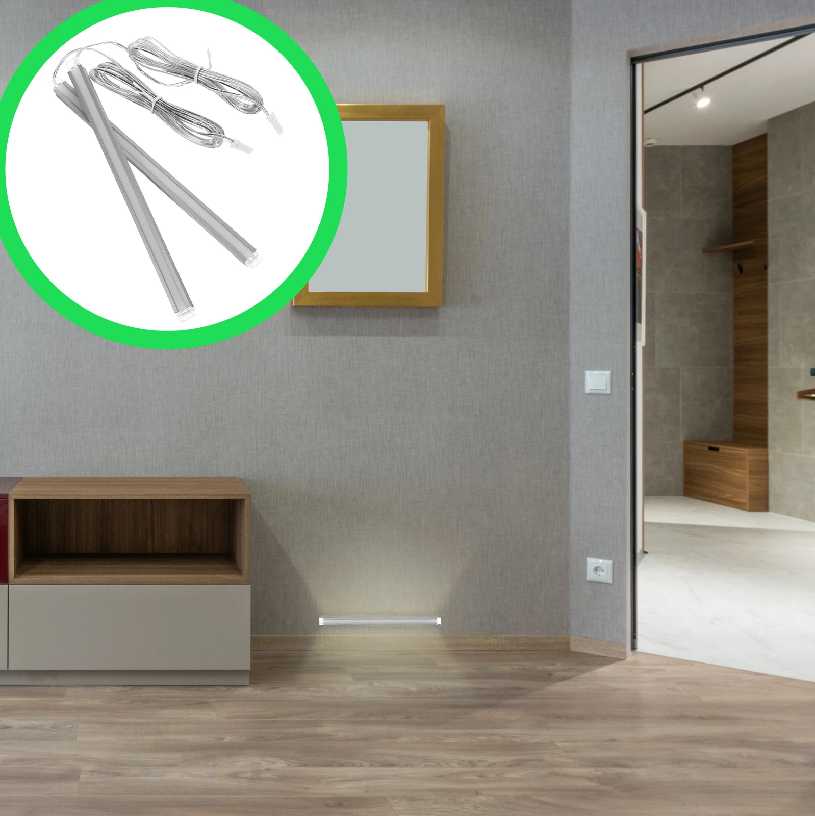 

2 Pcs Cabinet Light Strip under Lighting Warm Kitchen Unit Lights Charging LED Abs