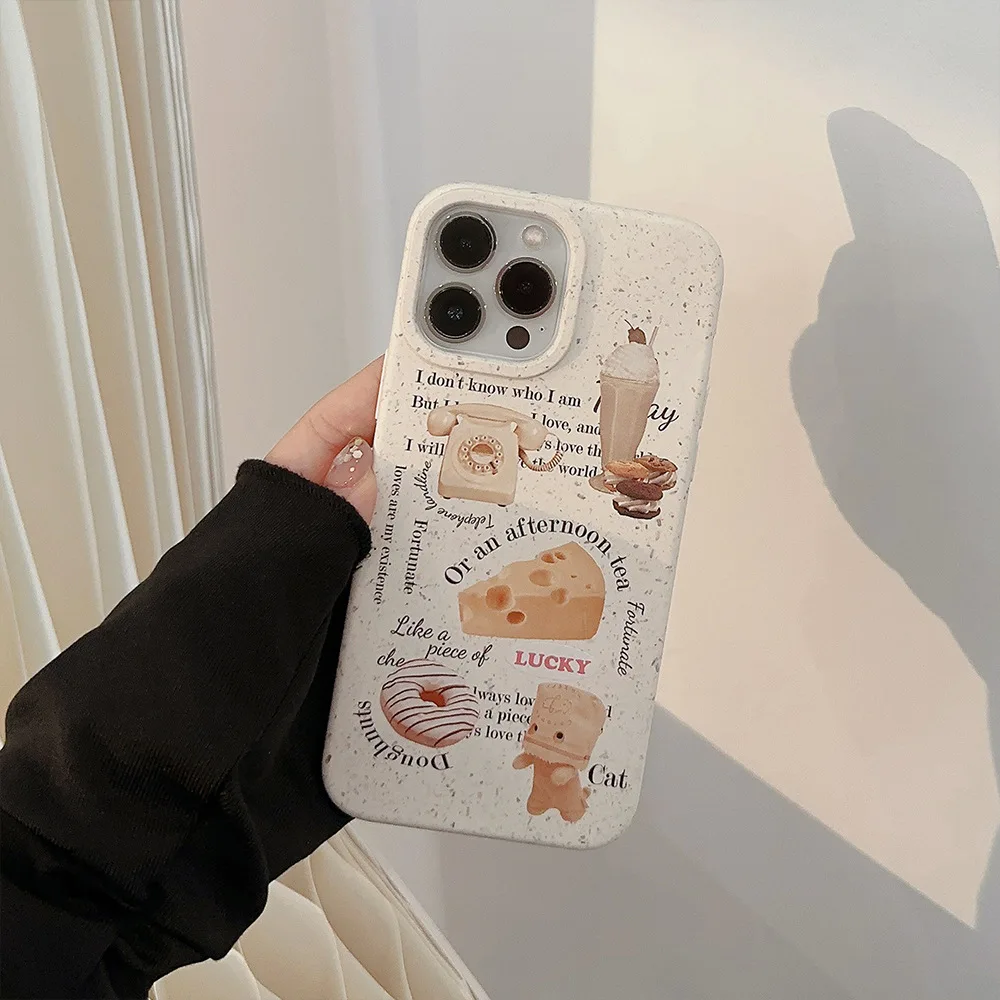 Creative Graffiti Design Gourmet Phone Case for IPhone 15 14 13 12 Mini 11 Pro Max XS X XR 7 8 Plus Fun Bread Shockproof Cover