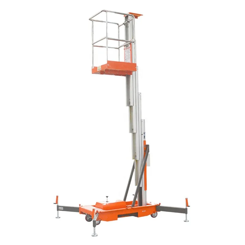 12m Small Aerial Mobile One Man Scissor Cleaning Elevator Aluminum Lift/home Aerial Work,construction Hoist Cable