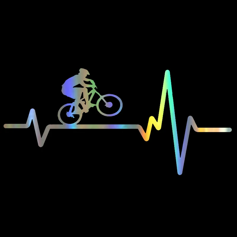 Cyclist Heartbeat Bike Helmet Self Adhesive Decals Waterproof Stickers For Auto Motorbike Body Personalized Exterior Styling