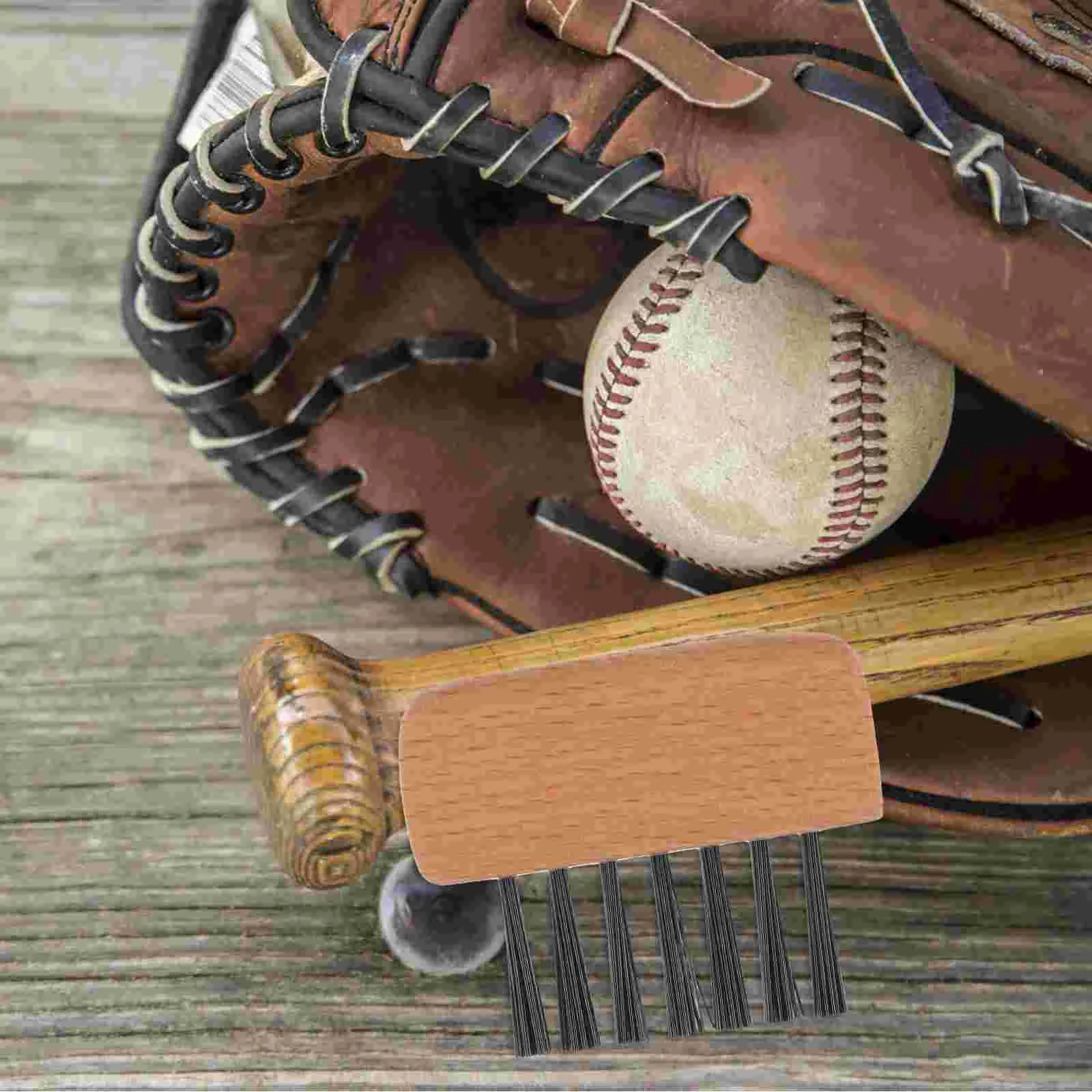 3 Pcs Softball Brush Cleaning for Sports Portable Accessory Wood Handle Umpire Gear Home Plate Small