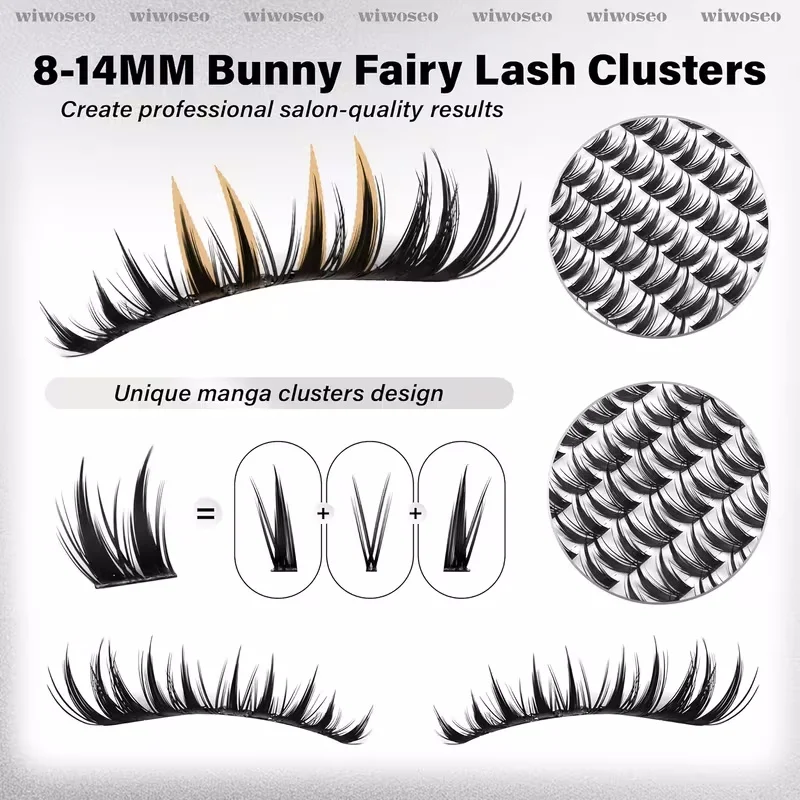 WINKLURE Rabbit Eyelash Cluster Serie Cartoon-Stil Wimpernbüschel Anime Fairy Einzelwimpernbüschel Nassformbare Wimpern – Detail 6