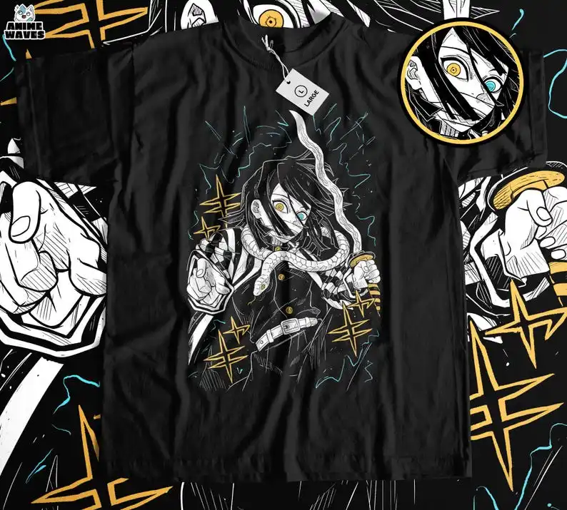 Snake Hashira Anime Unisex T-shirt - Japanese Manga Style, 2020s Era Apparel, Otaku Gift, Japan-Inspired, Samurai , Serpe