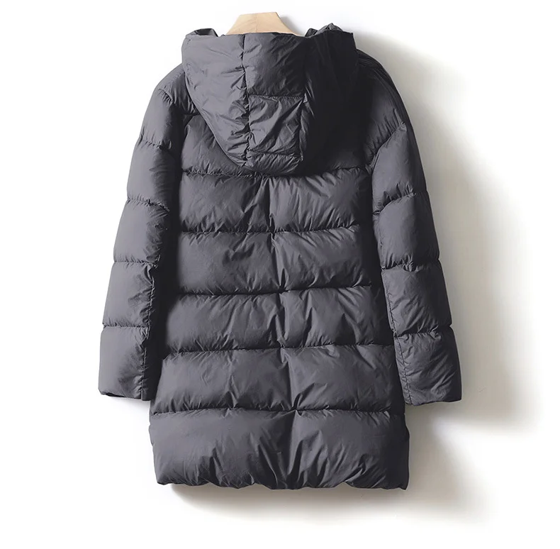 Schinteon Women Ultralight White Duck Down Jacket with Hood 2026 New Autumn Winter Warm Casual Outwear Solid Color Simple Coat