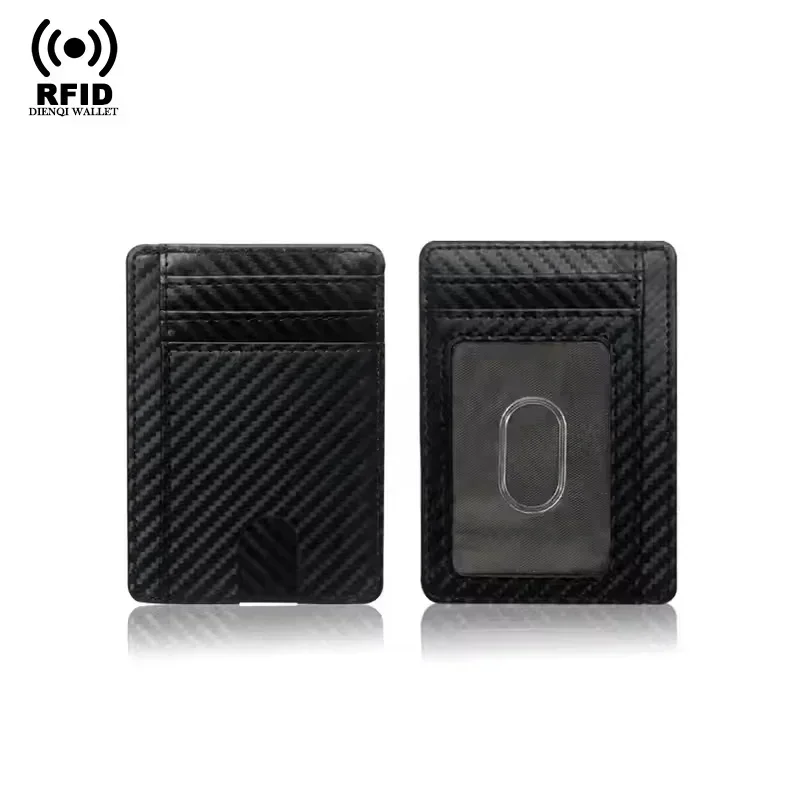 RFID ID 홀더 고급 카본 지갑 남성용 비즈니스 신용카드 홀더 슬림 얇은 미니멀리스트 남성 스마트 지갑 여행용품