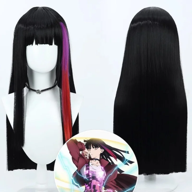 Anime Metallic Rouge Props Rouge Redstar Cosplay Wig Mecha Girl Long Straight Rose Intranet Heat-resistant Synthetic Wig+Wip Cap