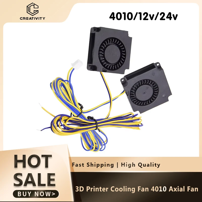 

3D Printer Cooling Fan 4010 Axial Fan Blower Fan Brushless Silent Cooling Fan DC 12V 24V For Ender-3 Extruder 5 CR 10 3D Printer