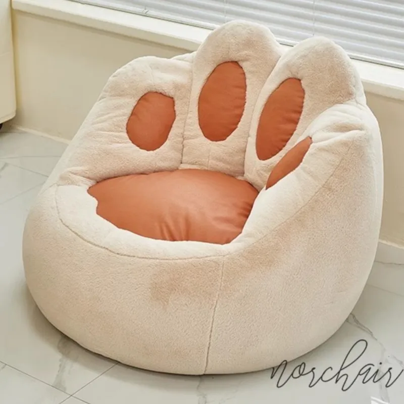 

MOMO Scandinavian Cute Cat Paw Lazy Sofa Small Bedroom Tatami Simple Living Room Single Bean Bag EPS Particle Filling