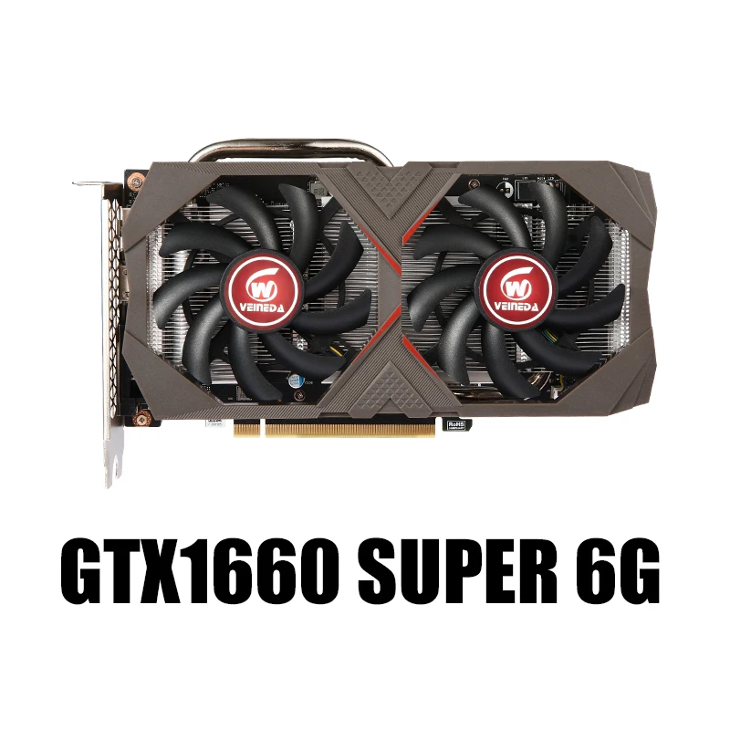 Imagem -02 - Placa Gráfica Veineda Gtx 1660 Super 6gb Gddr6 192 Bits Pci-e 3.0x16 Gpu para Jogos Gtx 1660 Série Placa de Vídeo Cartões Remodelados