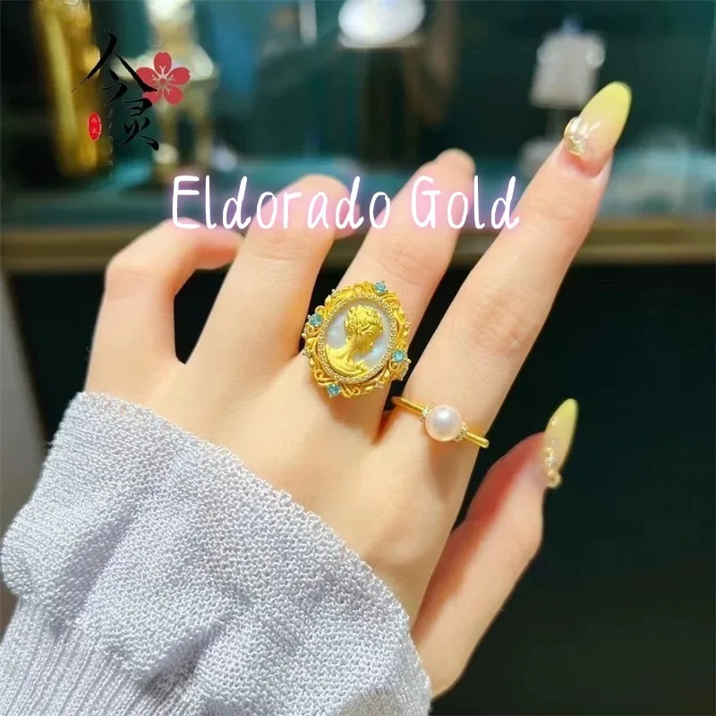 

Ювелирный набор Eldorado 2025: колье, кольцо, серьги из белого перламутра в стиле ретро, 750 пробы (18 карат), роскошные женские украшения