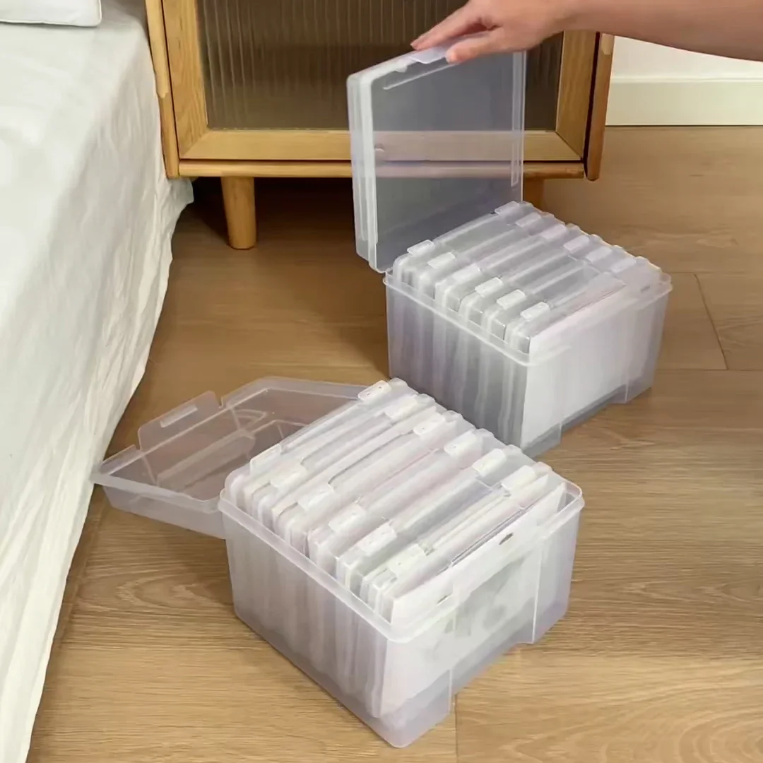 

5x7Cun Transparent Plastic Photo Organizer Boxes Multi-function Classification Storage Boxes DIY Photo Keeper Cases Home Storage