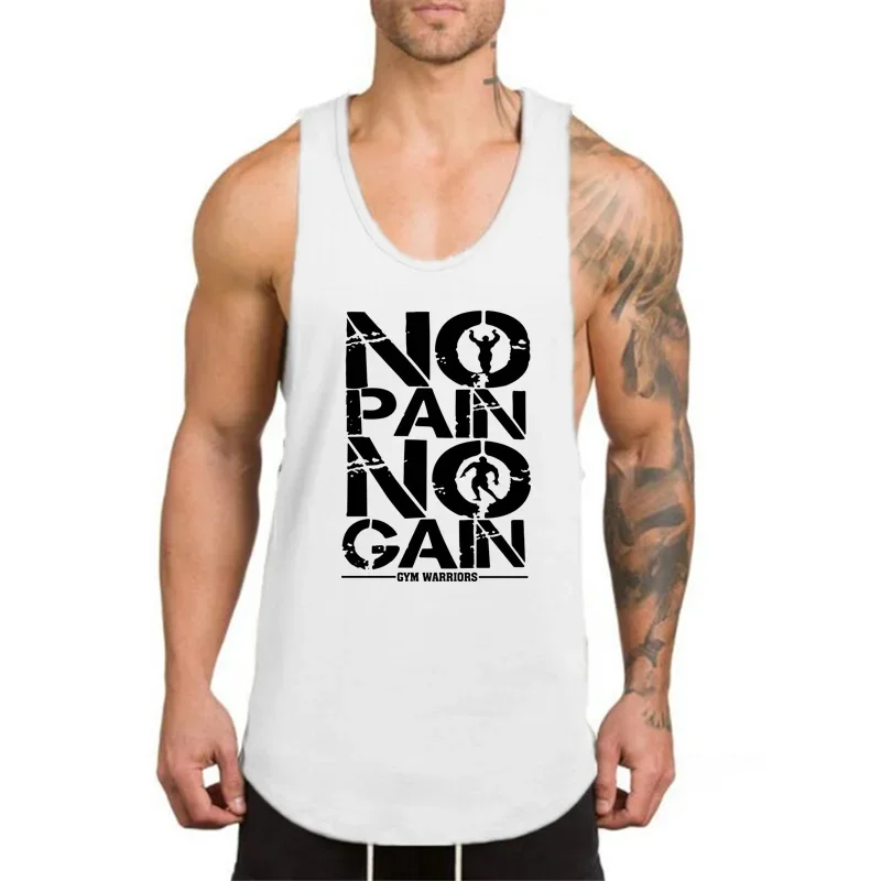 

Gym Workout Muscle Clothing Mens Bodybuilding Cotton Fitness Running Sport Tank Tops Summer Breathable Sleeveless Vests