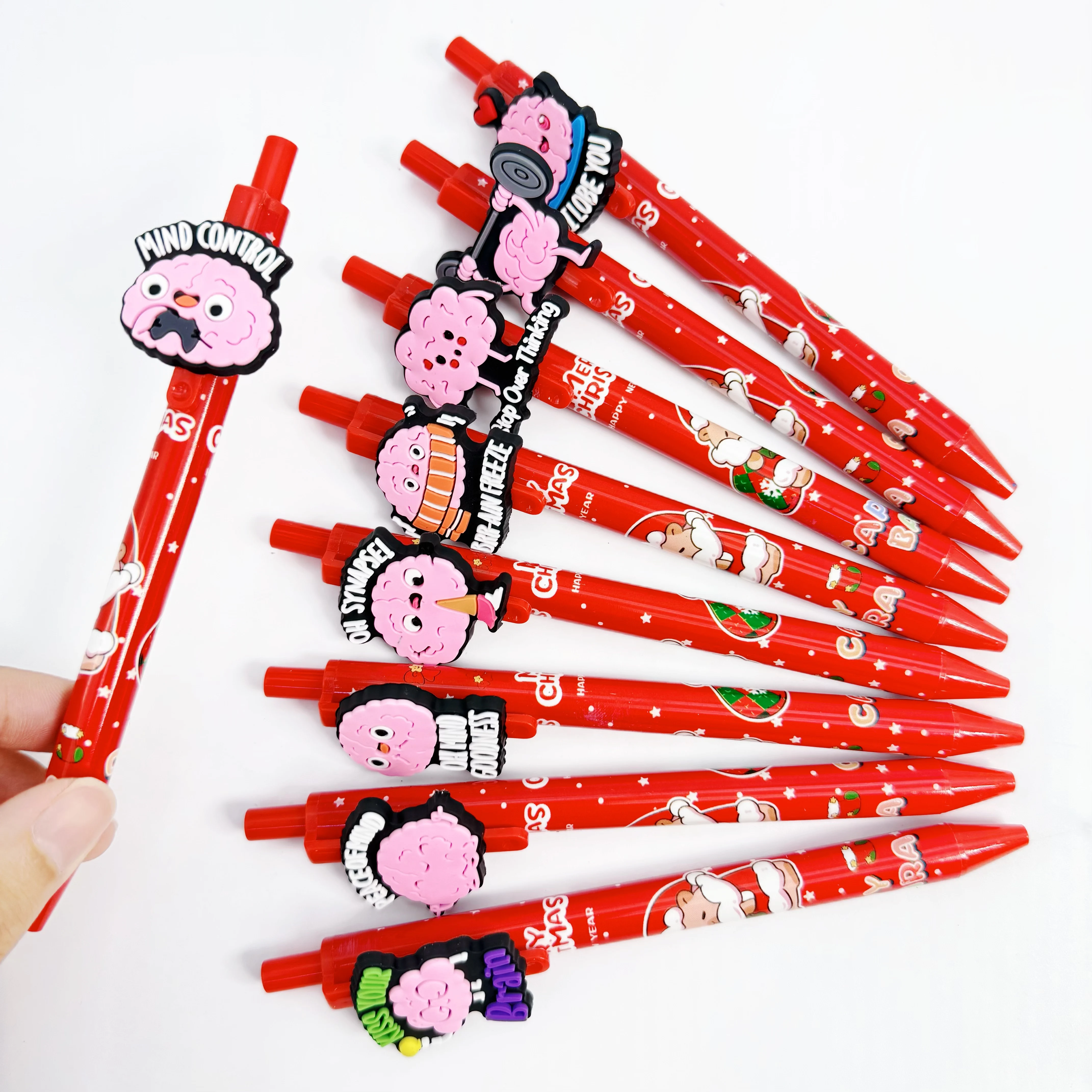 

9pcs/18pcs Christmas Fun Brain Theme Ballpoint Pen Gift Pen Christmas Cool Series Exclusive Ballpoint Pen Gift Pen Student Signa