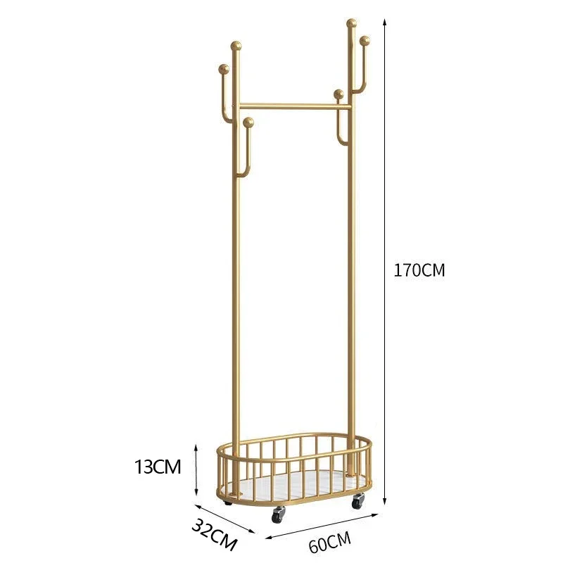 Movable and minimalist clothes rack, bedroom floor mounted clothes rack, Nordic luxury household living room clothes rack