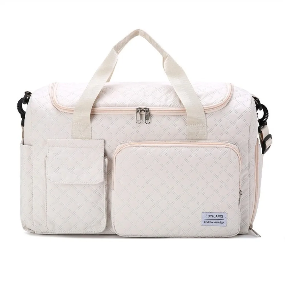 

Fashion Quilted Travel Duffle Bag Solid Color Oxford Luggage Bag Wet Dry Separation Single Shoulder Sports Tote Bag Fitness