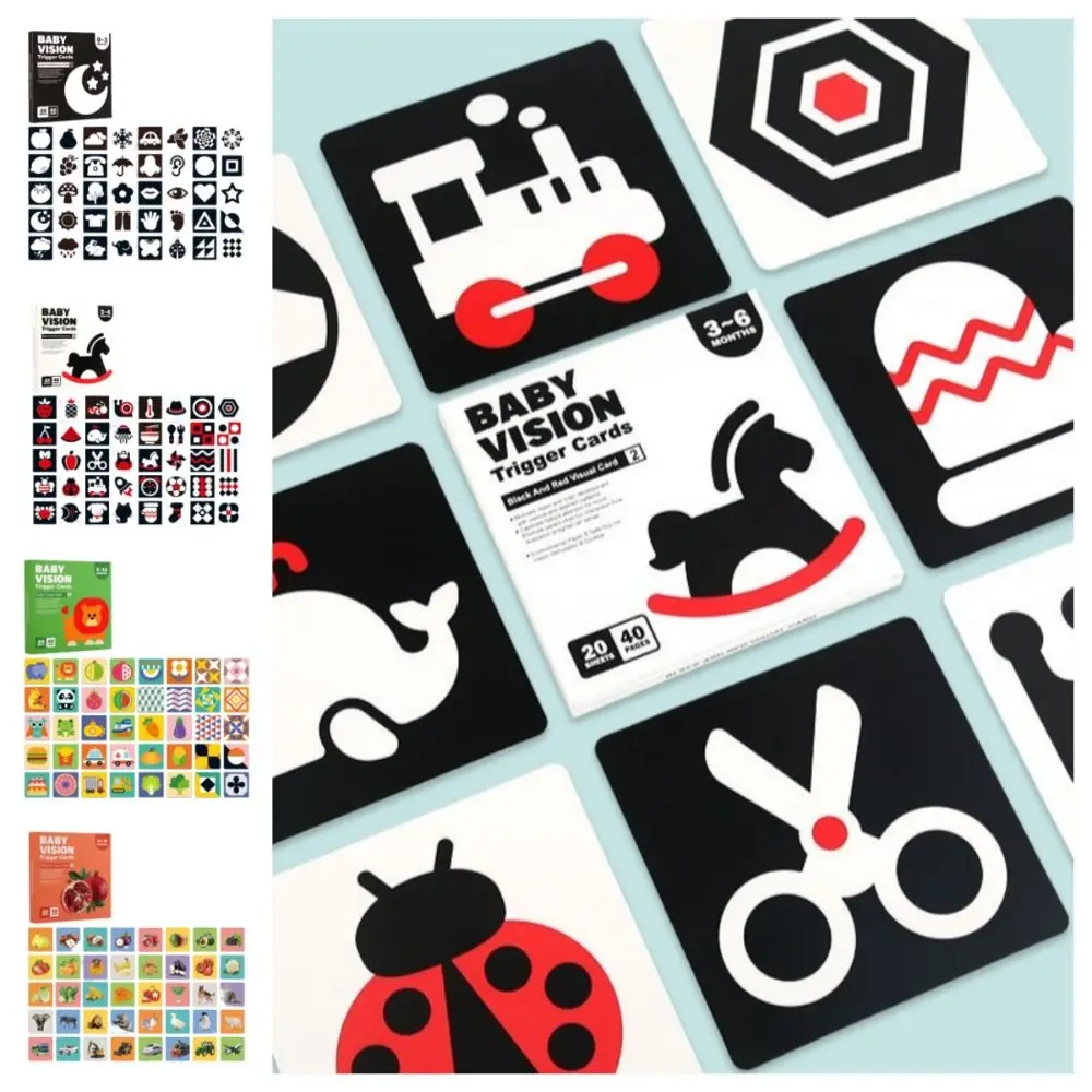

High Contrast Infant Visual Stimulation Card Cognition Early Educational Baby Vision Tigger Cards Color Learning