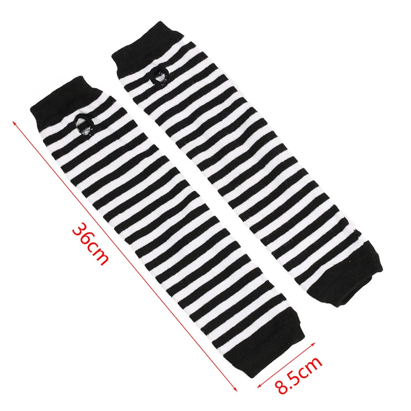 Winter Warm Long Sleeves Gloves For Men Women Fingerless Stripe Hip-Hop Elbow Mittens Elastic Outdoor Warmer Arm Sleeves