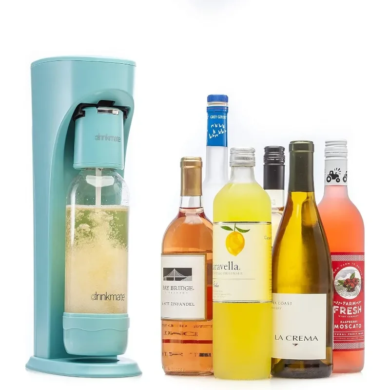 Drinkmate OmniFizz Sparkling Water and Soda Maker, Carbonates Any Drink, Bubble Up Bundle - Includes Two 60L CO2 Cylinders