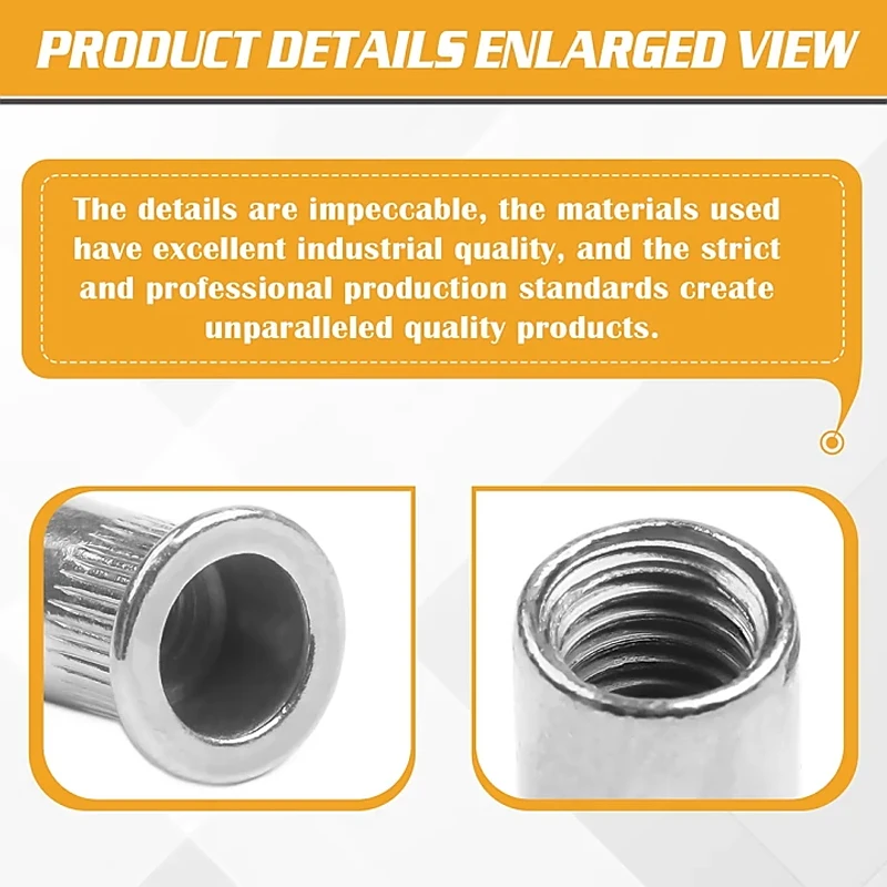 165pcsM3-M10 flat head aluminum pull rivet striped nut knurled pull nut rivet combination sleeve