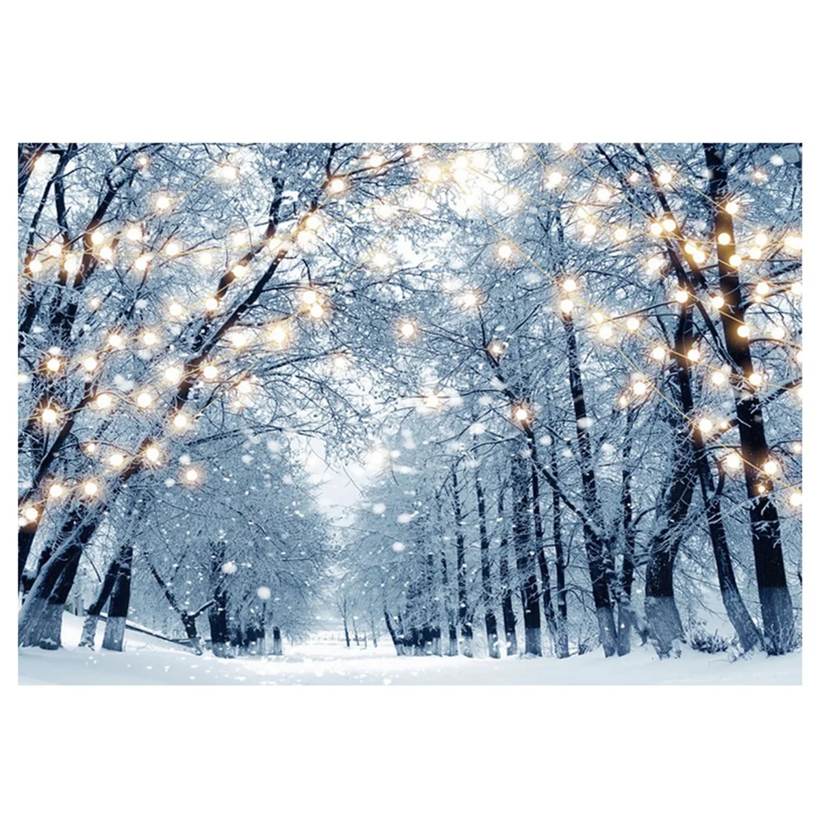 210X150Cm Winter Snow Background Cloth Snowflake Christmas Tree Glitter White Forest Party Photography Backdrops, D -X64A