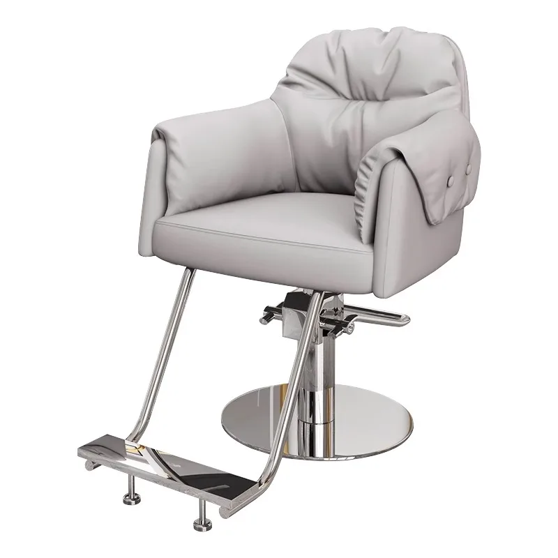 

Barber Shop Chair Stainless Steel Perm And Dyeing High-end Thickened Hair Cutting Chair Lifting Rotating Hair Salon