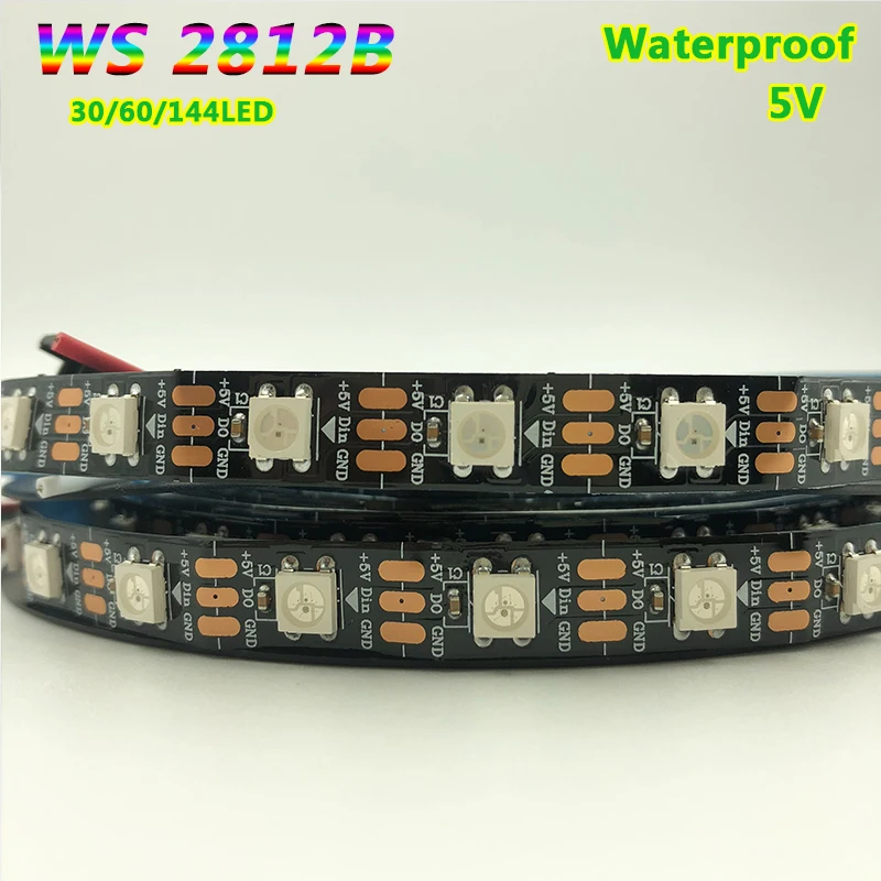 5m WS2812B Led Strip 30/60/144 Pixels/m WS2812 Built-in 5050RGB Individually Addressable RGB LED Strip 2812B IP30/IP65/IP67 DC5V