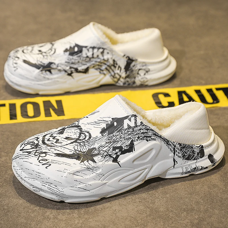 حجم 47 شبشب شتوي للرجال إيفا حذاء كاجوال داخلي خارجي دافئ أفخم منصة عدم الانزلاق مقاوم للماء أحذية الموضة الشباب