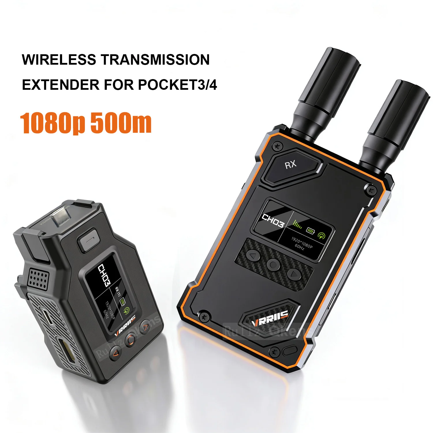 VRRIIS WL087 Pro 1080p UVC Type C Wireless HDMI Extender Video Transmitter Receiver for DJI Pocket 3 4 Camera OBS Live Streaming