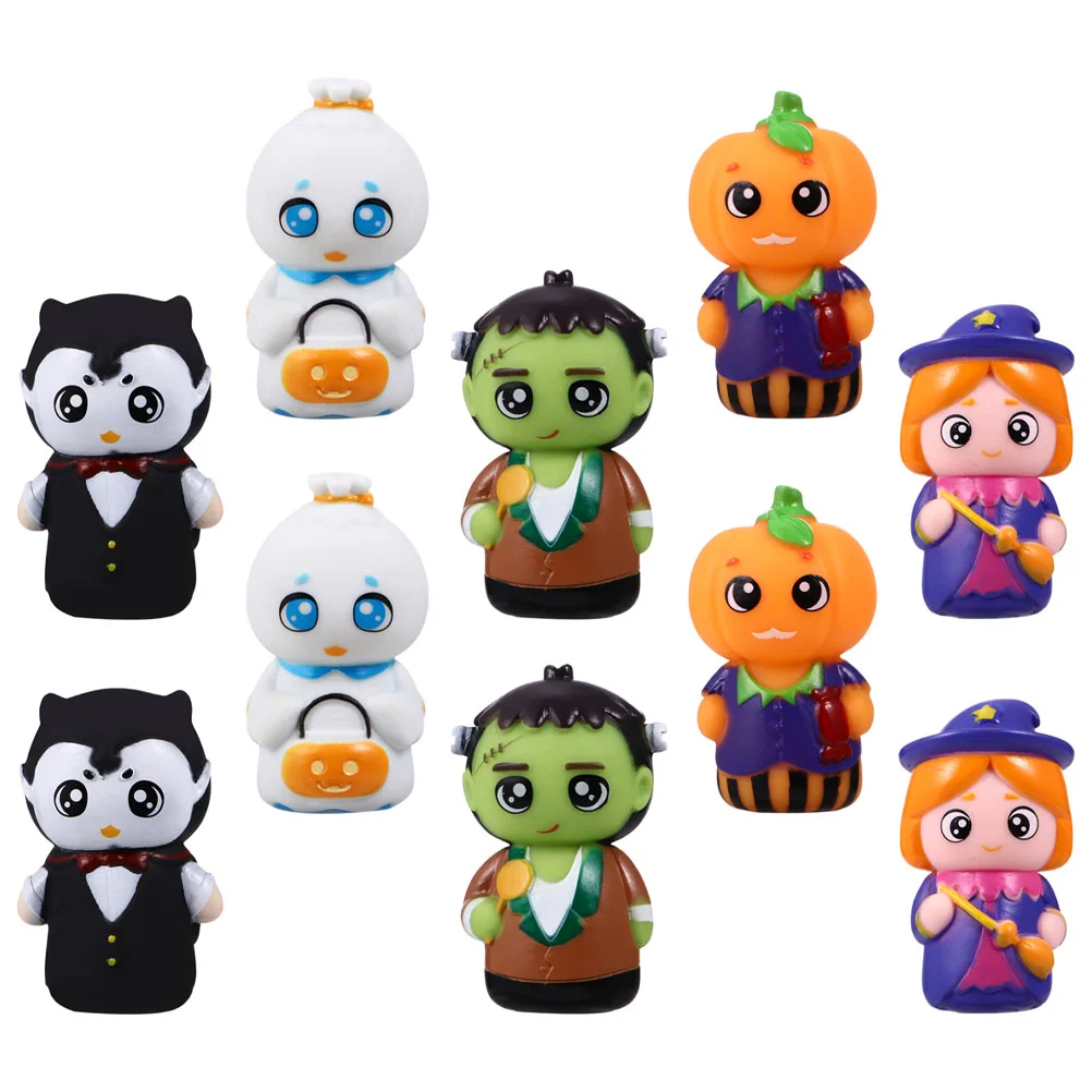 10 stuks Halloween Vingerpoppetjes Cartoon Speelgoed Hand voor Volwassenen Kinderen Pvc Mooie Mini Kind Ouder-kind Storytelling