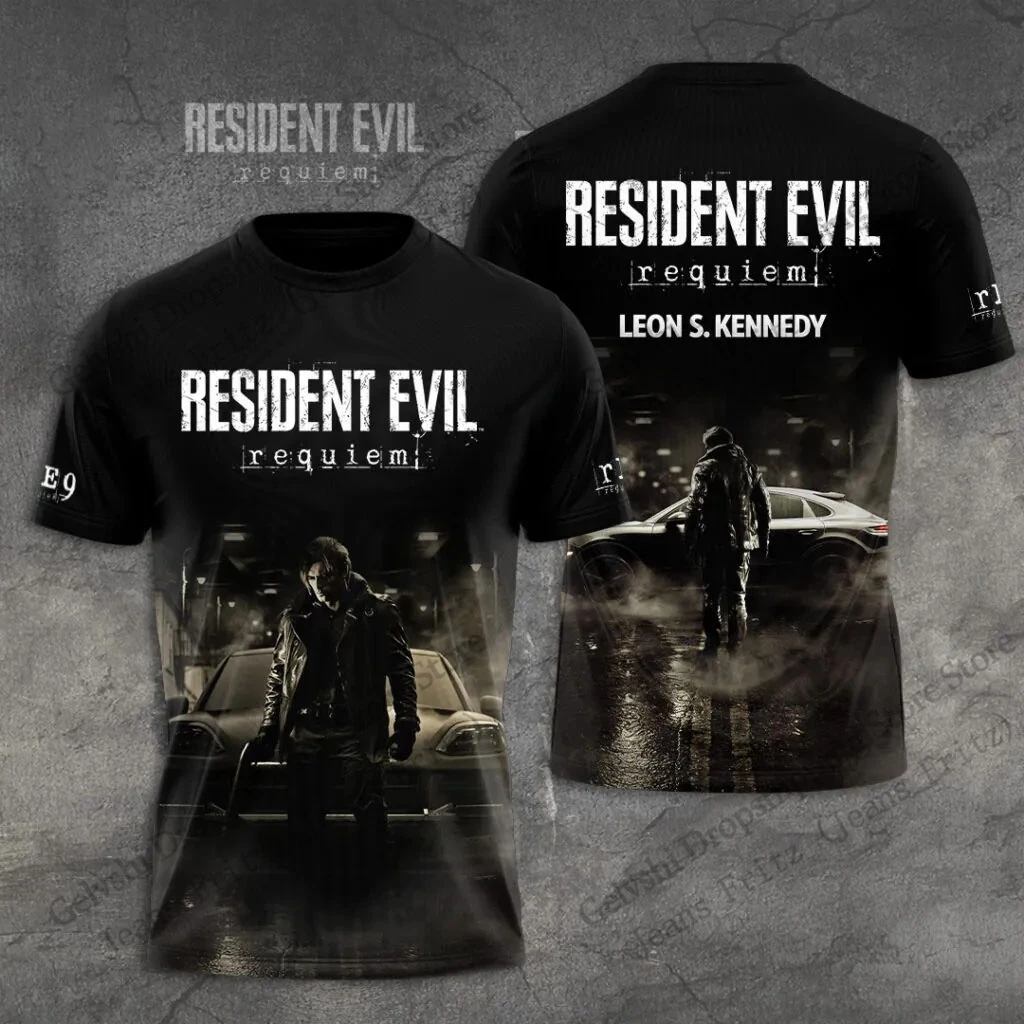 Hip Hop Rock Resident Evil 3D Print T-shirt Men Women Fashion Short Sleeve Tops Tees Street Plus Size Vintage Apparels