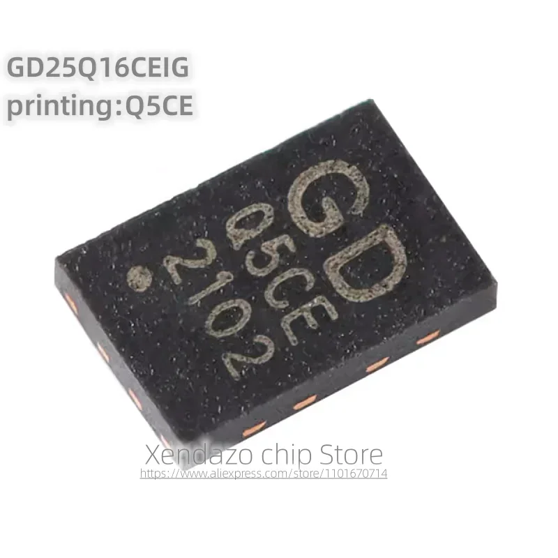 10pcs/lot GD25Q16CEIG printing Q5CE USON-8 package Original genuine 16M bit 3.3V serial flash memory chip