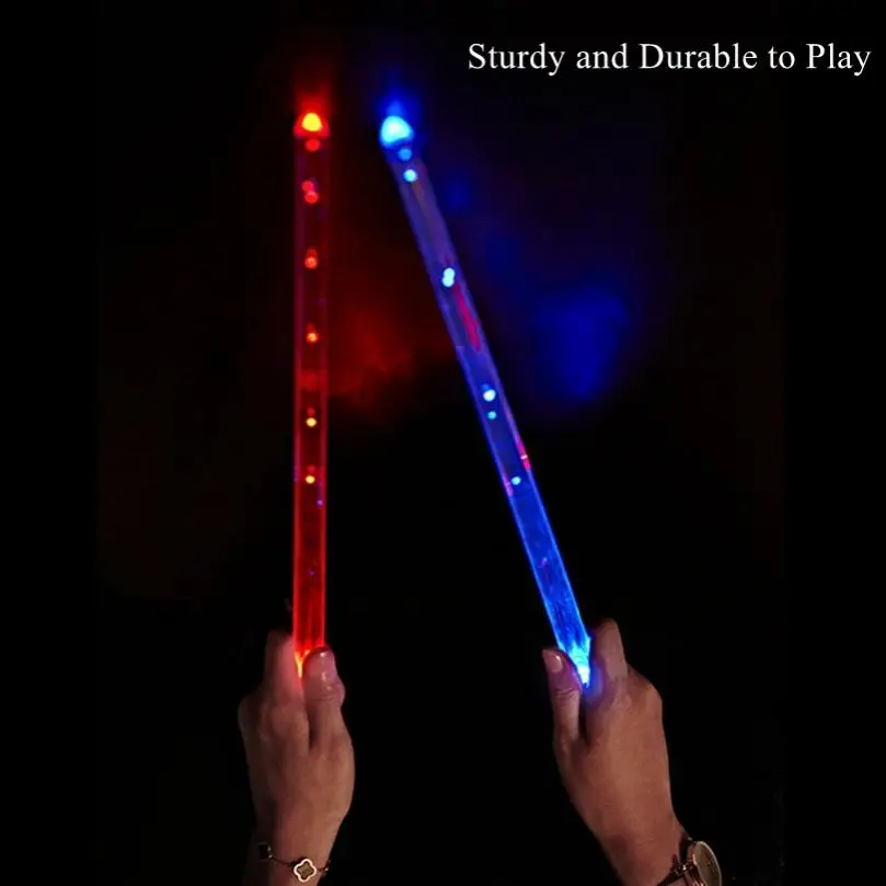 Luminous Drumsticks Rechargeable/Battery Led Light Up 15 Color Glow Drum Sticks Professional Musical Instrument Accessory