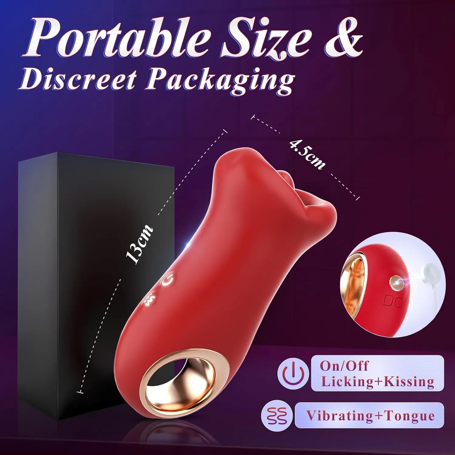 Rose Tongue Vibrator Mouth-Shaped 10 Tongue Licking Kissing Clit Licker Nipple Stimulator G-Spot Vibrators Sex Toys for Women image 3