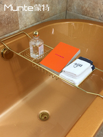 Golden Bathtub Tray Retractable Storage Rack Multi-Functional Bath Rack Bathroom Bathtub Stand Bathtub Tray