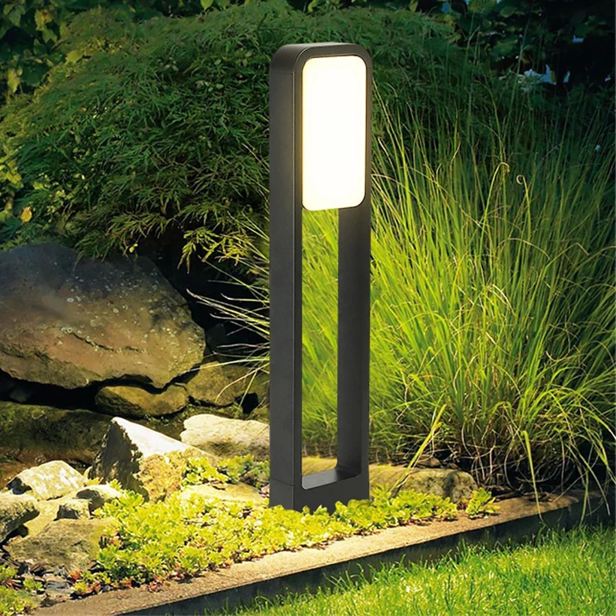 12W Outdoor Garden Led lawn Light Modern Waterproof IP65 Lawn Lamps AC85-265V LED Landscape Post light Pillar Lamps