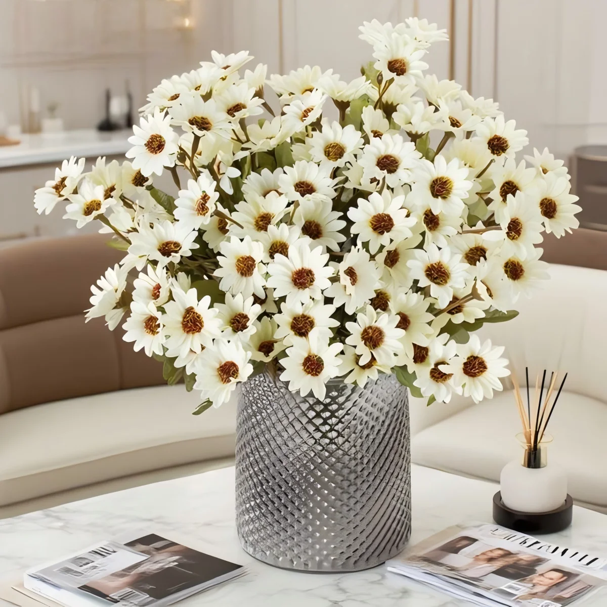 Künstliche Blumen Seiden-Gänseblümchen für Festliche Anlässe, Hochzeiten, Brautsträuße, Heimdekoration, Garten, Kranz, Wand-DIY, Geschenke - Bestseller