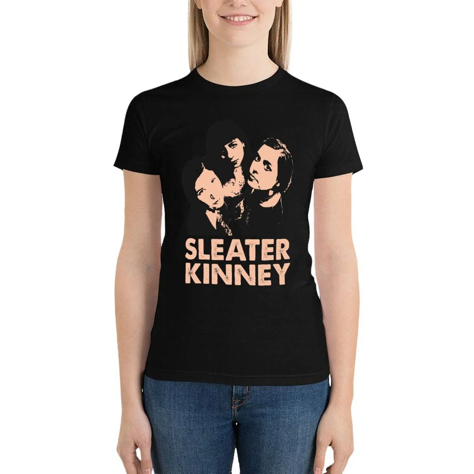 Sleater Kinney T-Shirt funny summer top cropped t shirts for Women