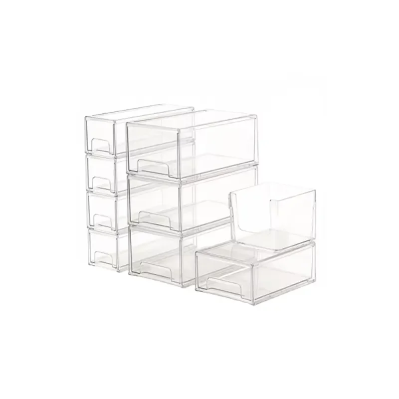 Modern drawer-type acrylic transparent large-capacity pull-out compartment desktop storage box, which can store cosmetics and