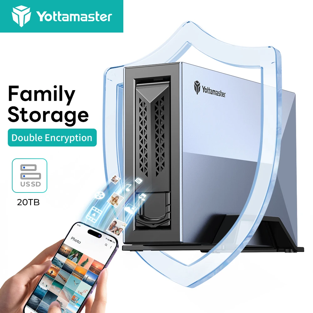 Imagem -01 - Yottamaster-metabox Mini Armazenamento Pessoal Nas 35 Tipo-c Rede Anexada Armazenamento Backup Automático Acesso Remoto Media Server