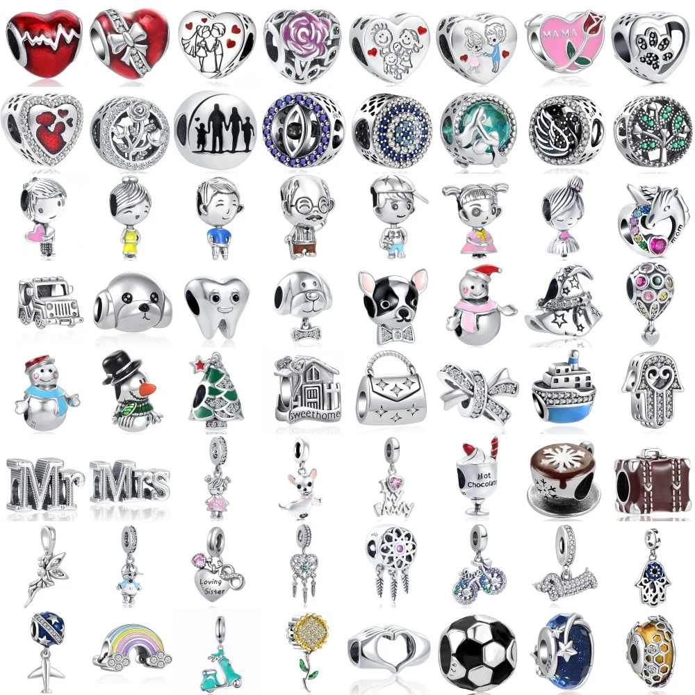 Dog Pendant Cup Boy Girl Diy Bead Fit Original 925 Sterling Silver Plated European Charms Bracelet Jewerly Accessories Necklace