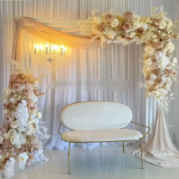 

Luxury Grand Wedding Backdrops Welcome Signs Rack Artificial Flowers Arch Balloon Display Stand Birthday Backgrounds Props Decor