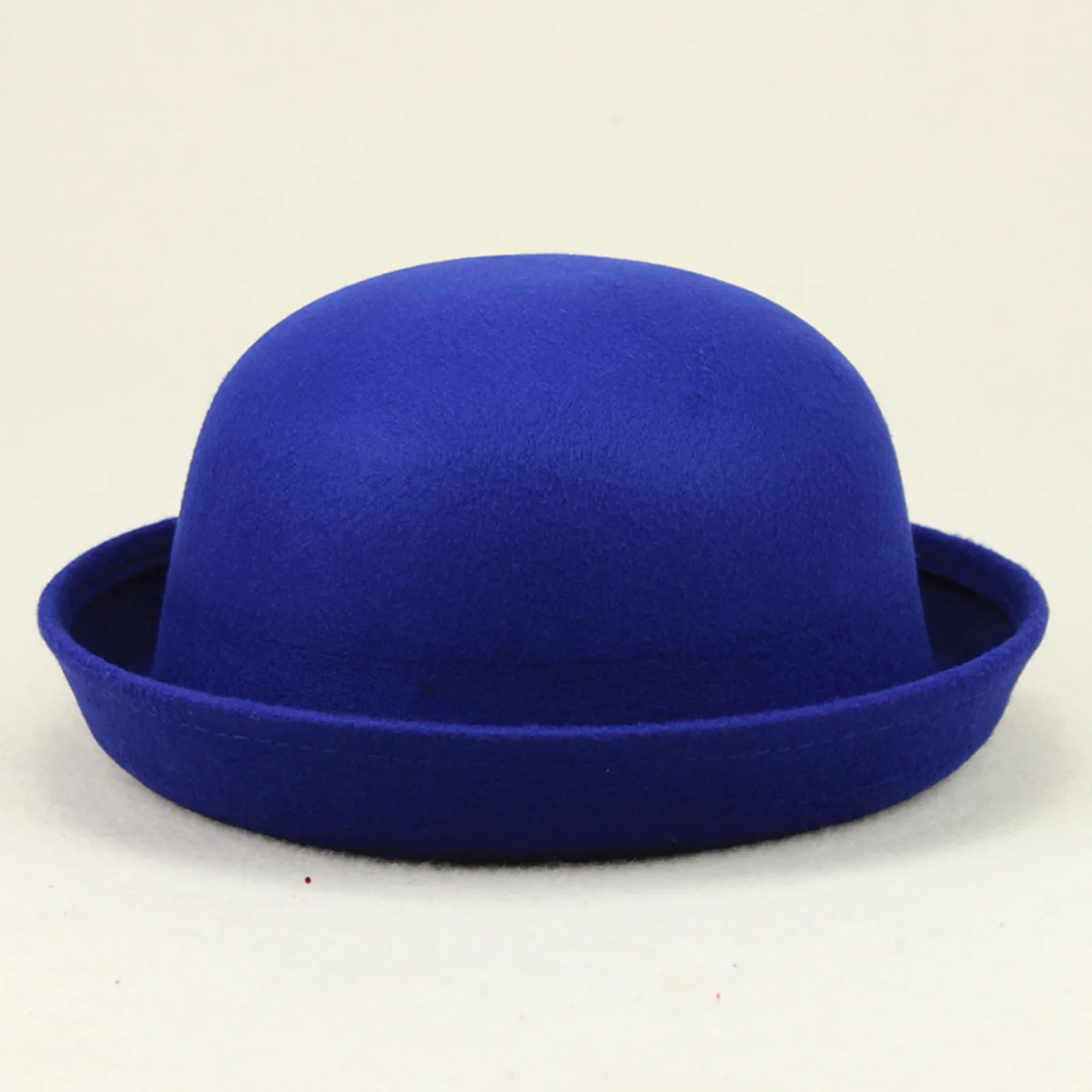 Trendy Women Girl Dome Top Cap Solid Color Cotton Polyester Fedora Hats Children Bowler Hat Casual Parent-child Fedoras Cap