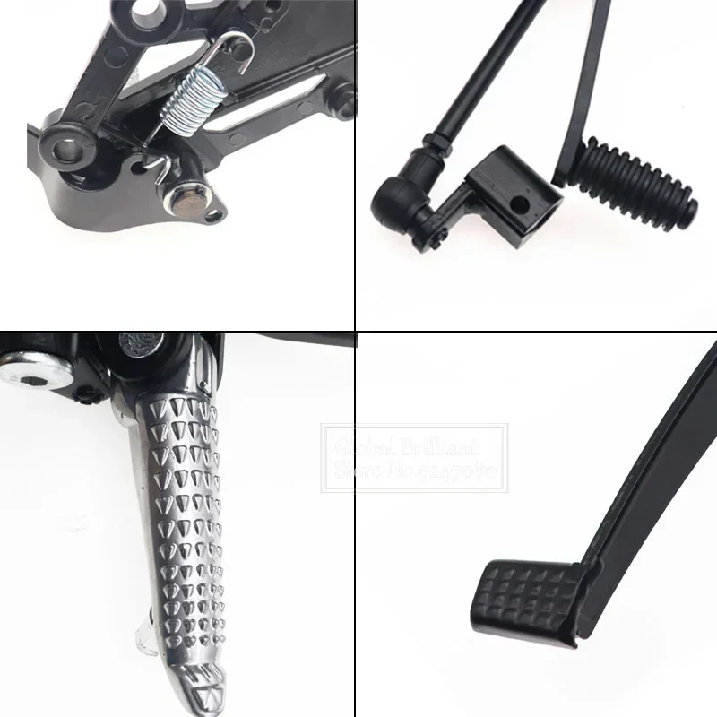 Motorcycle Left Footrest Gear Shift Lever Pedal For KAWASAKI NINJA 300/250/R Z250 Z300 EX250 EX300 Motorcycle Front Foot Pegs