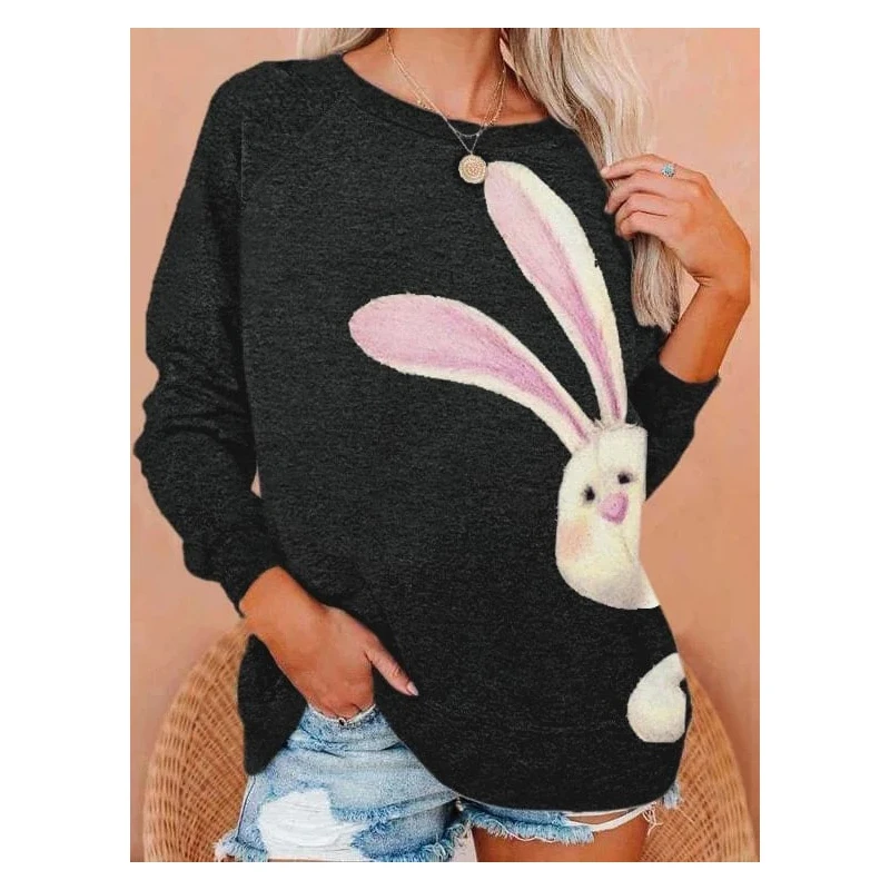 Cute Rabbit Sea Turtles Sweatshirts Animal 3D Print Women Casual Long Sleeve Hoodies Y2k Streetwear Pullover Top Female Clothing